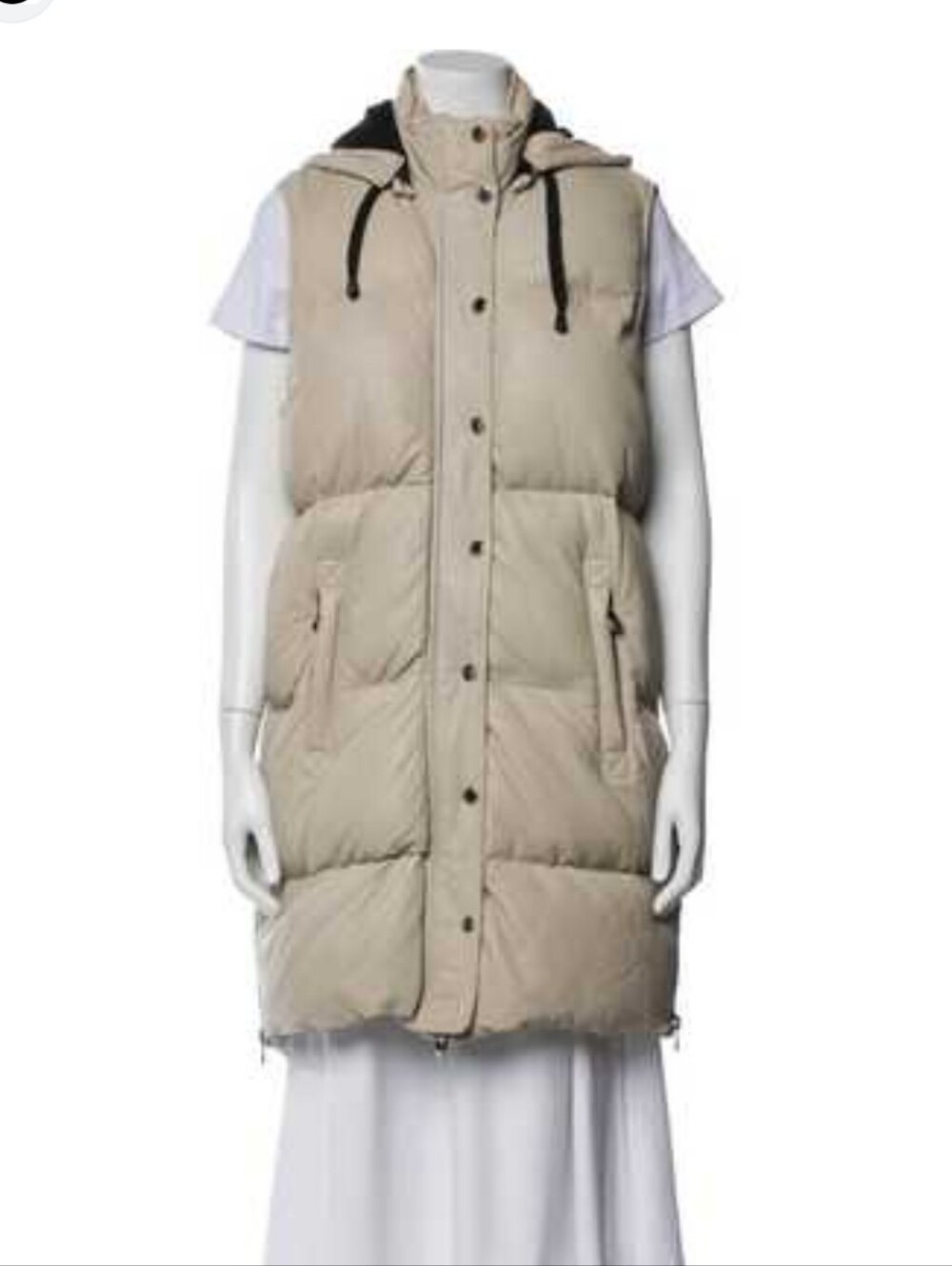 Bod & Christensen Beige/Ivory Leather Puffer Vest L